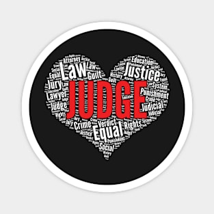 Judge Heart Shape Word Cloud Design Law product Magnet